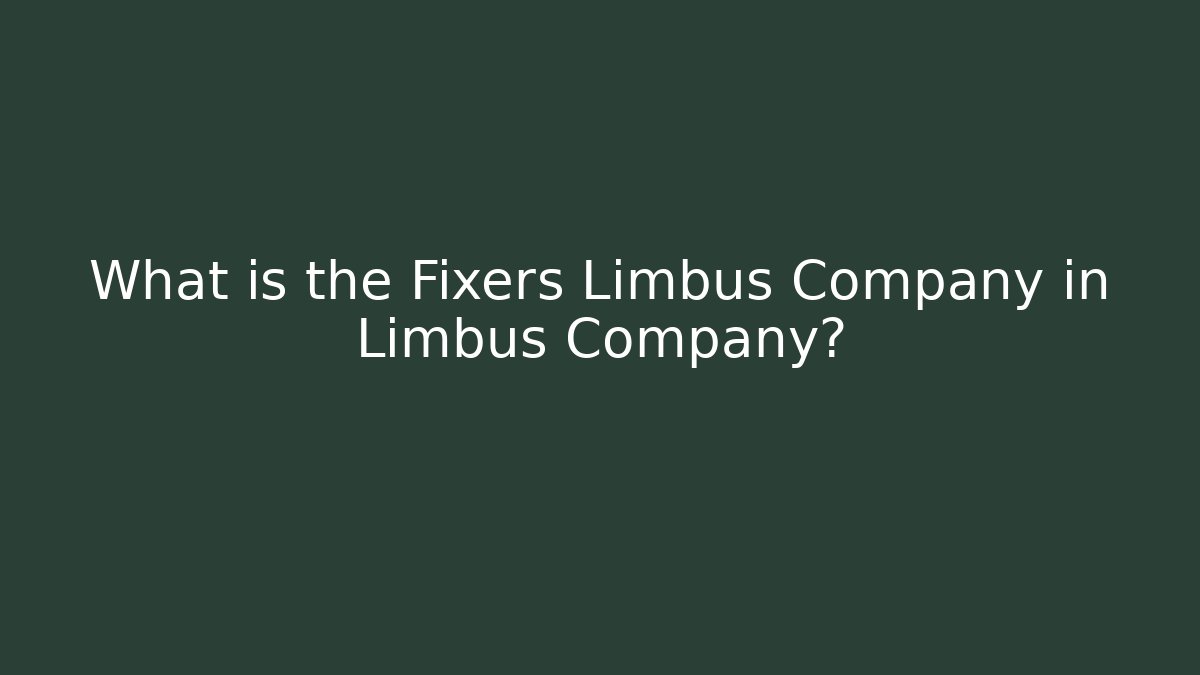 What is the Fixers Limbus Company in Limbus Company?