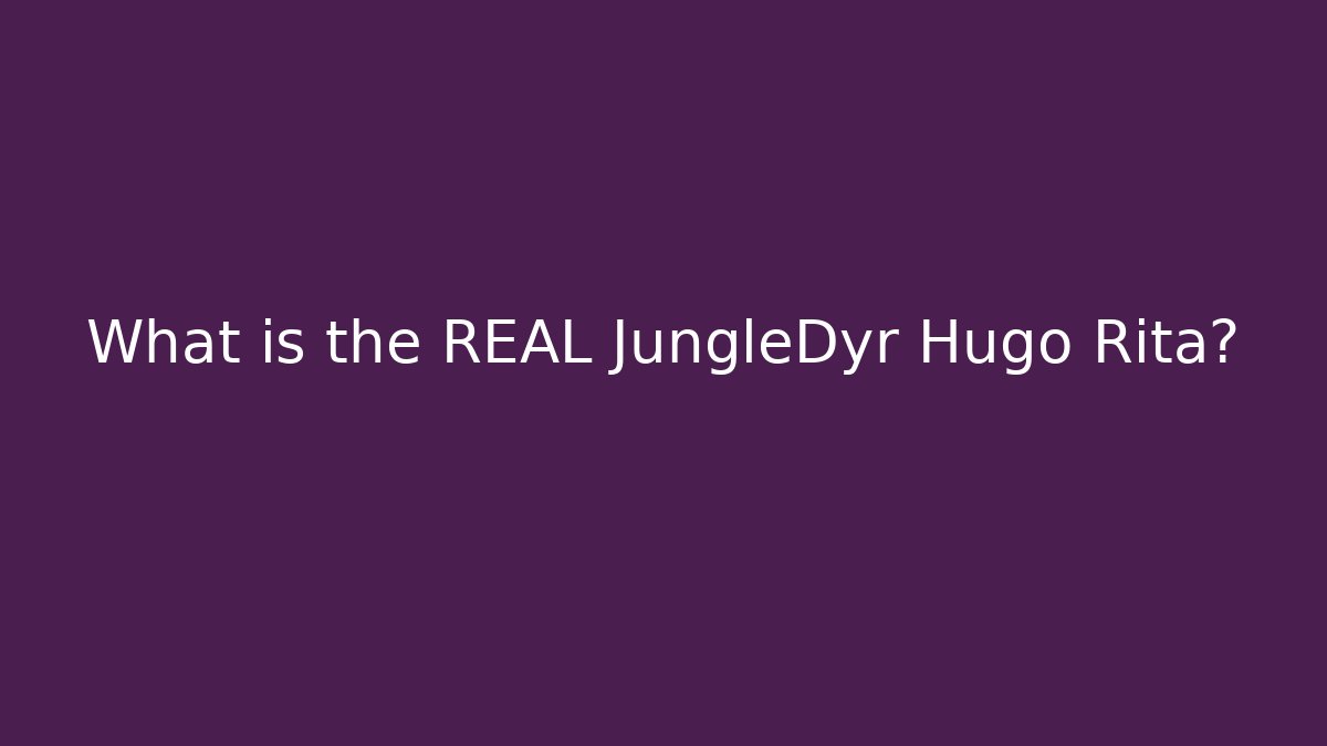 What is the REAL JungleDyr Hugo Rita? - Vintage E-Juice
