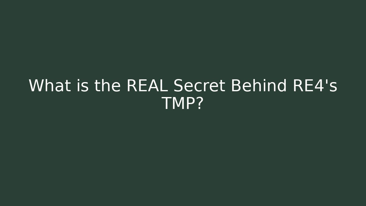 What is the REAL Secret Behind RE4's TMP?