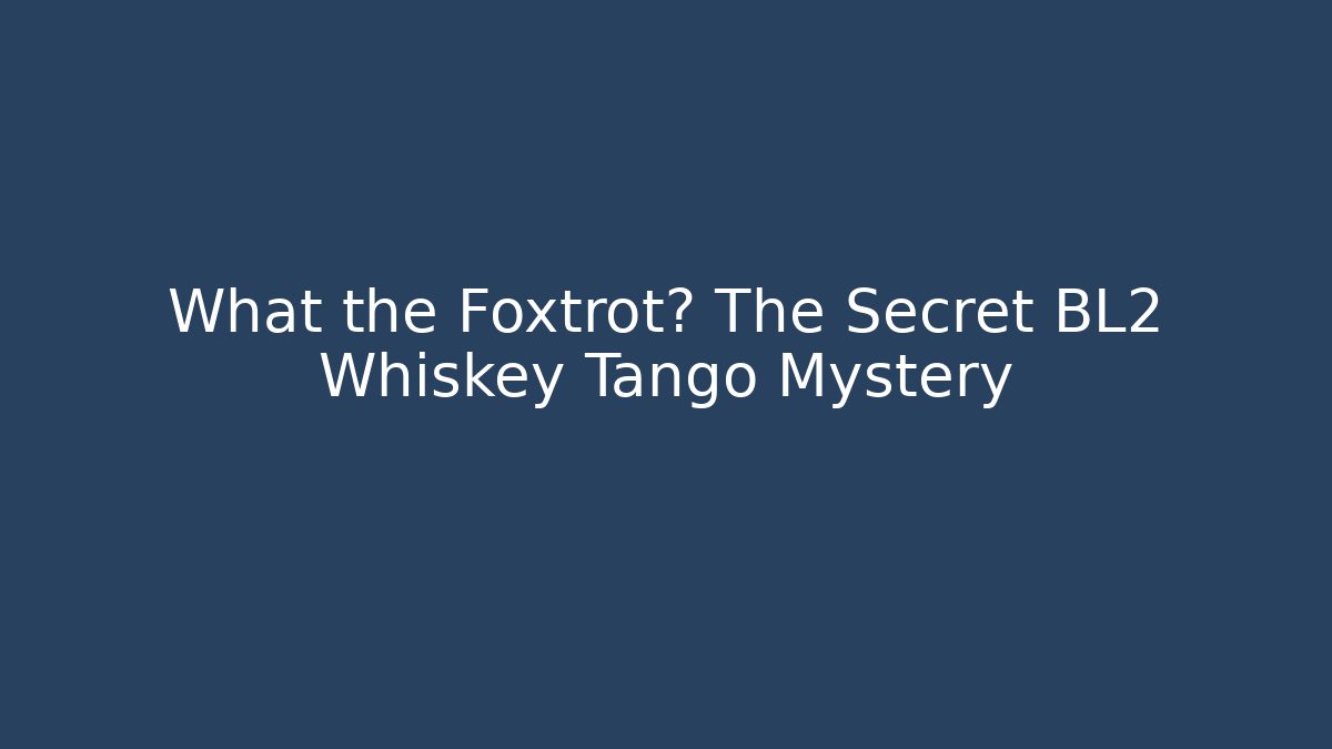 What the Foxtrot? The Secret BL2 Whiskey Tango Mystery