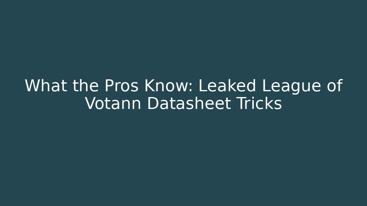 What the Pros Know: Leaked League of Votann Datasheet Tricks