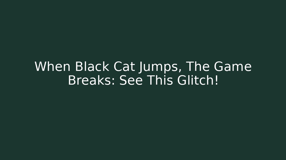 When Black Cat Jumps, The Game Breaks: See This Glitch! - Vintage E-Juice