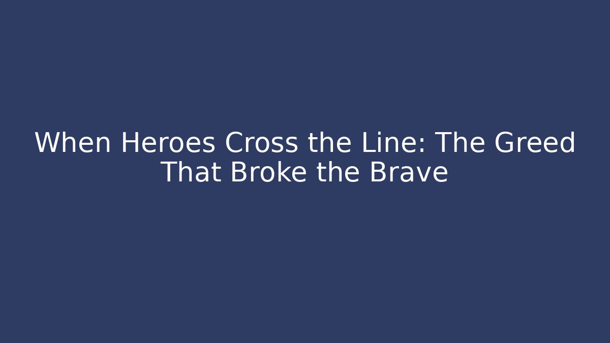 When Heroes Cross the Line: The Greed That Broke the Brave