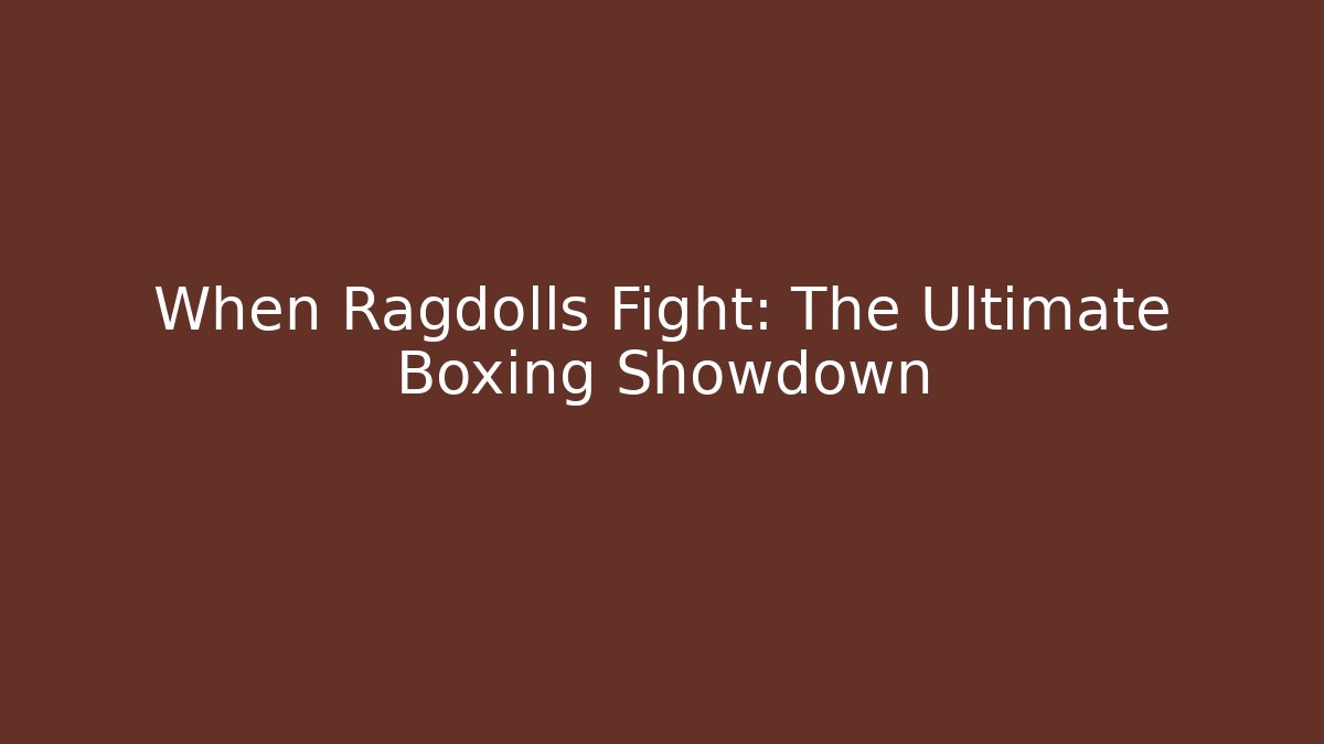 When Ragdolls Fight: The Ultimate Boxing Showdown