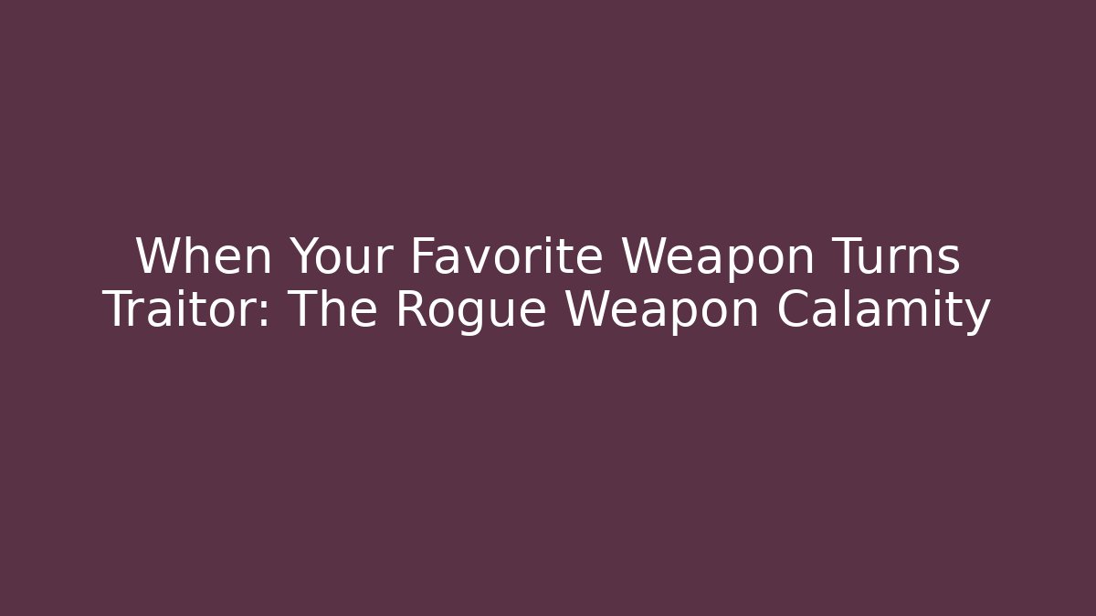 When Your Favorite Weapon Turns Traitor: The Rogue Weapon Calamity