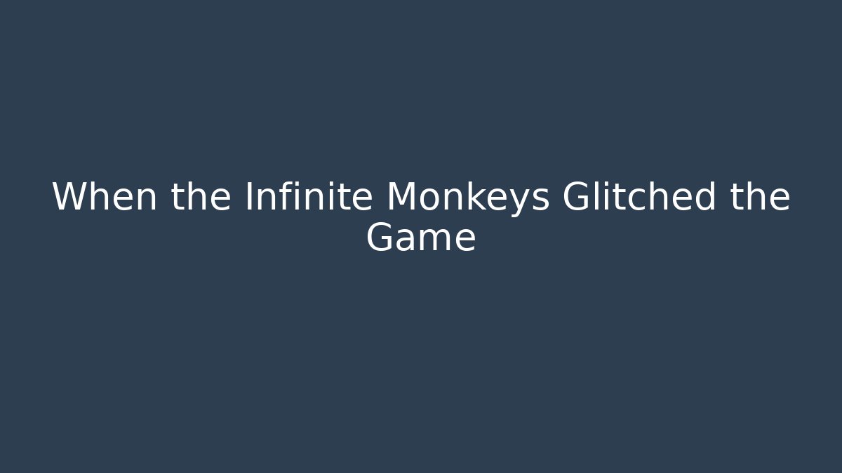 When the Infinite Monkeys Glitched the Game