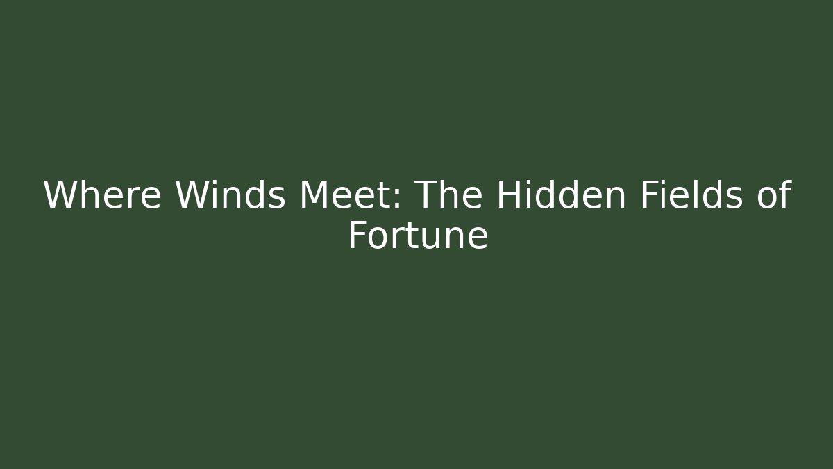 Where Winds Meet: The Hidden Fields of Fortune