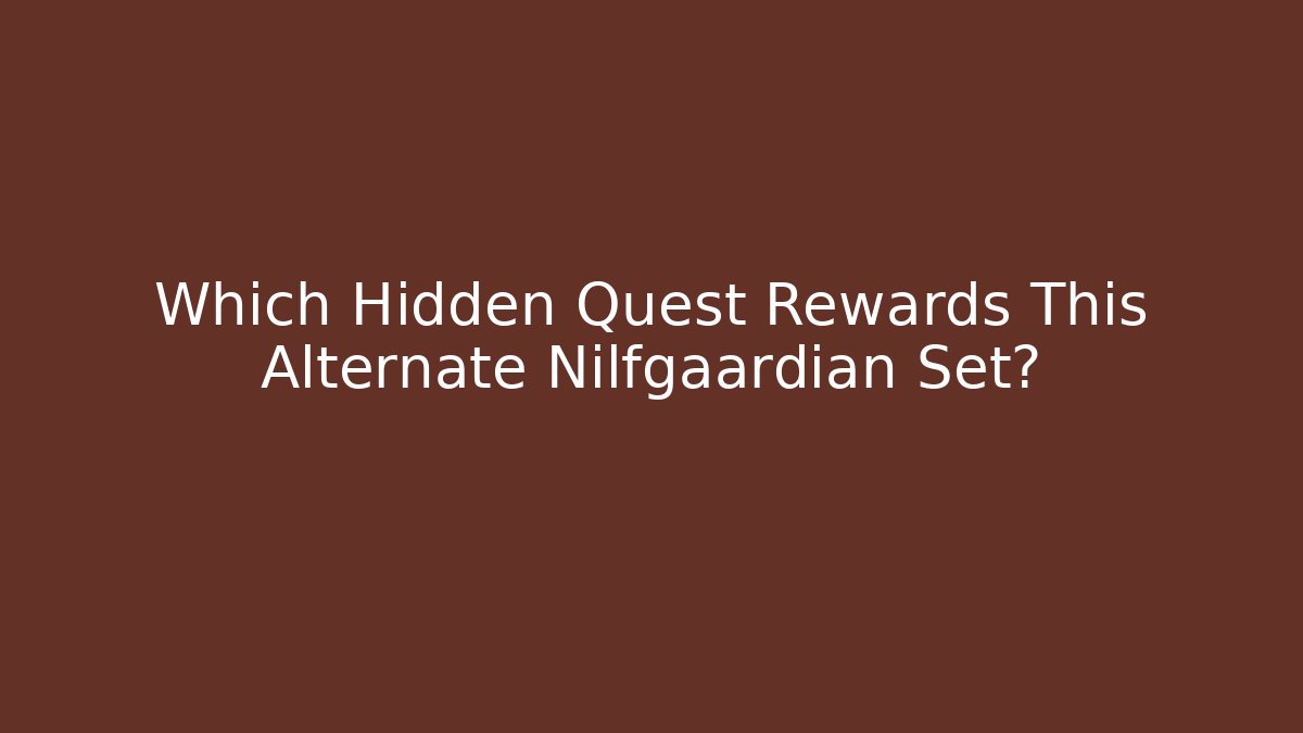 Which Hidden Quest Rewards This Alternate Nilfgaardian Set? - Vintage E-Juice