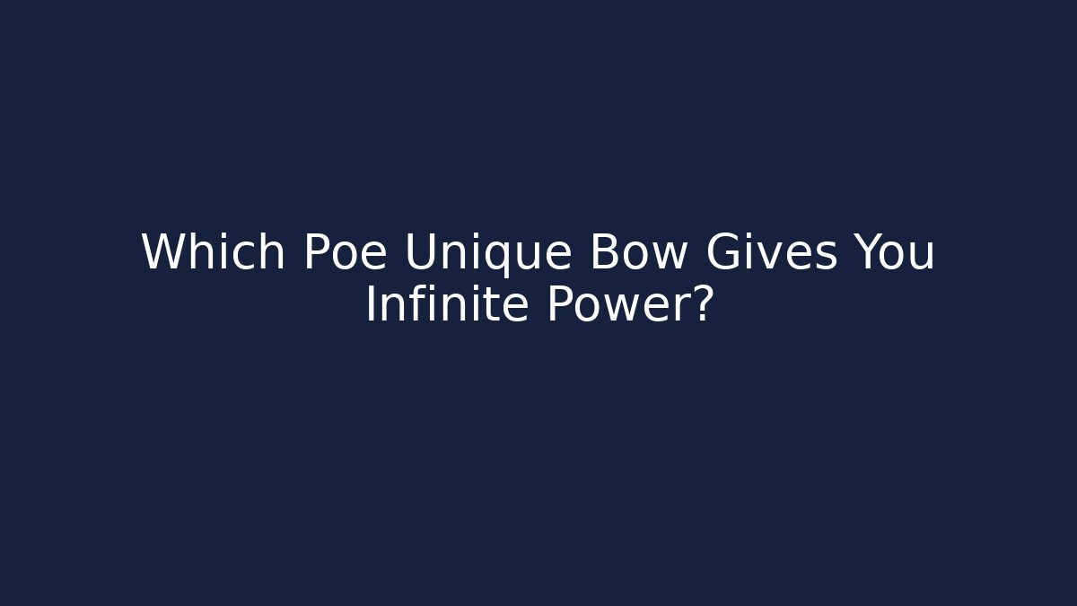 Which Poe Unique Bow Gives You Infinite Power? - Vintage E-Juice