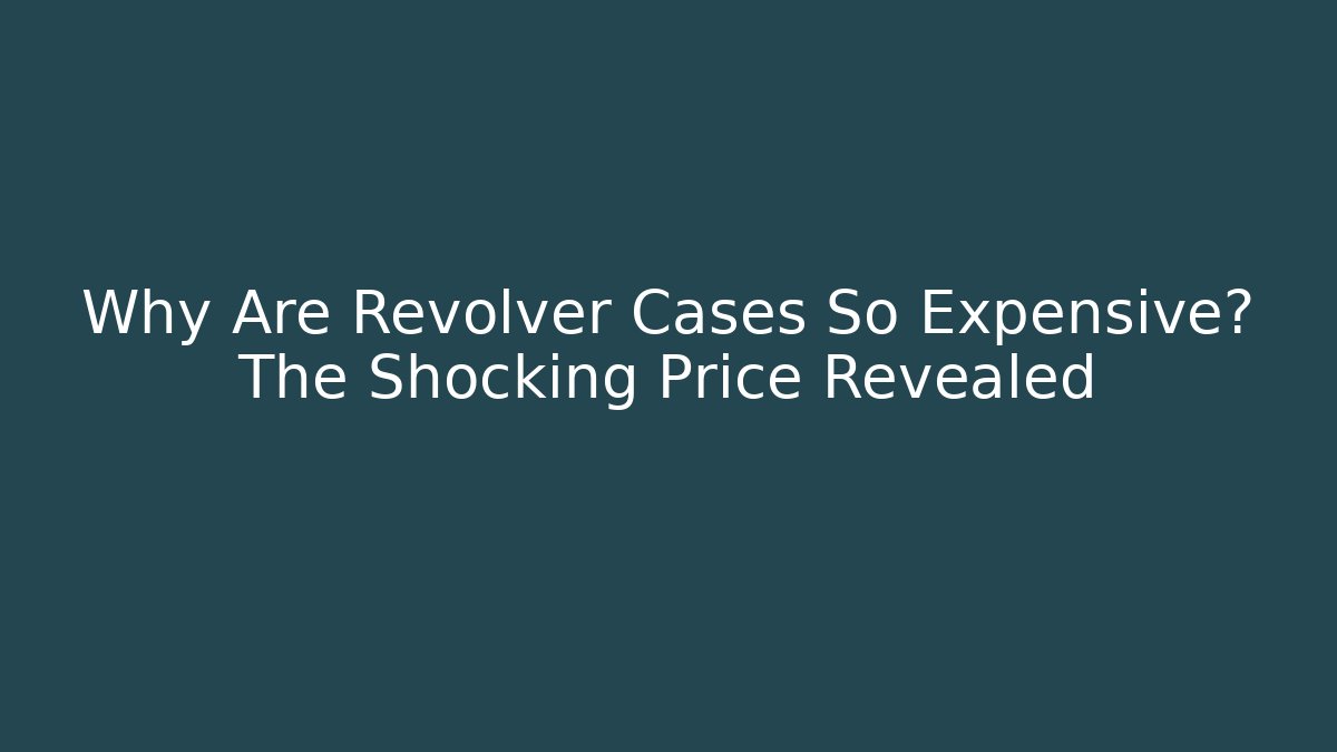 Why Are Revolver Cases So Expensive? The Shocking Price Revealed
