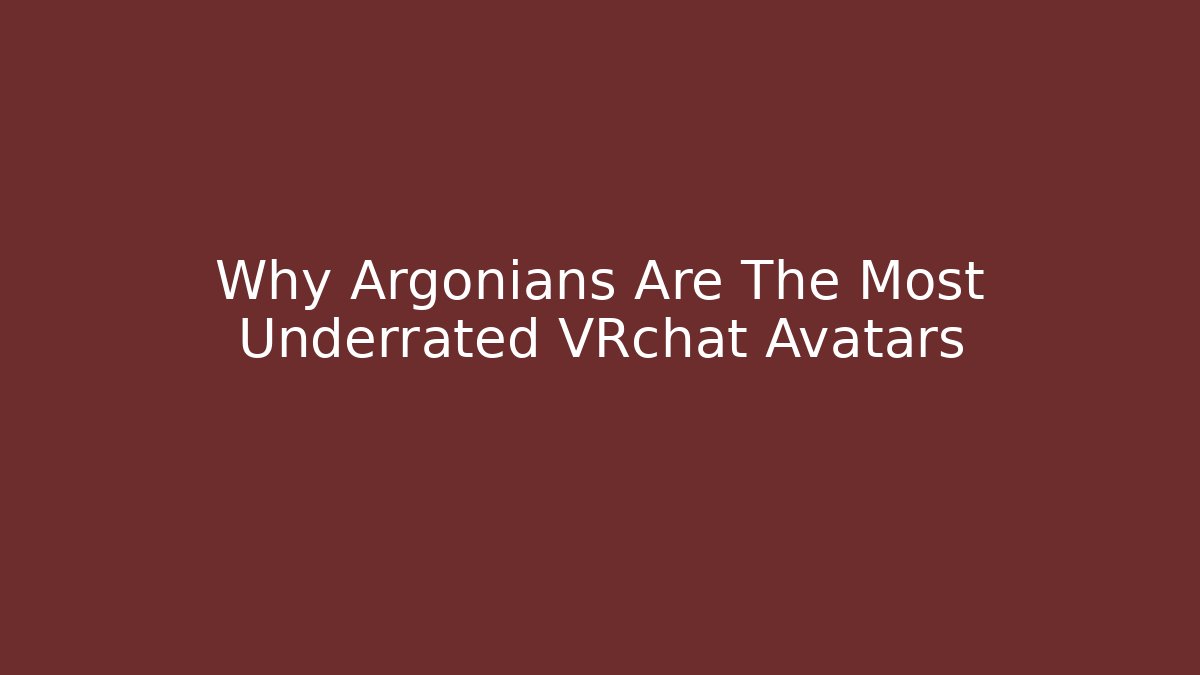 Why Argonians Are The Most Underrated VRchat Avatars - Vintage E-Juice