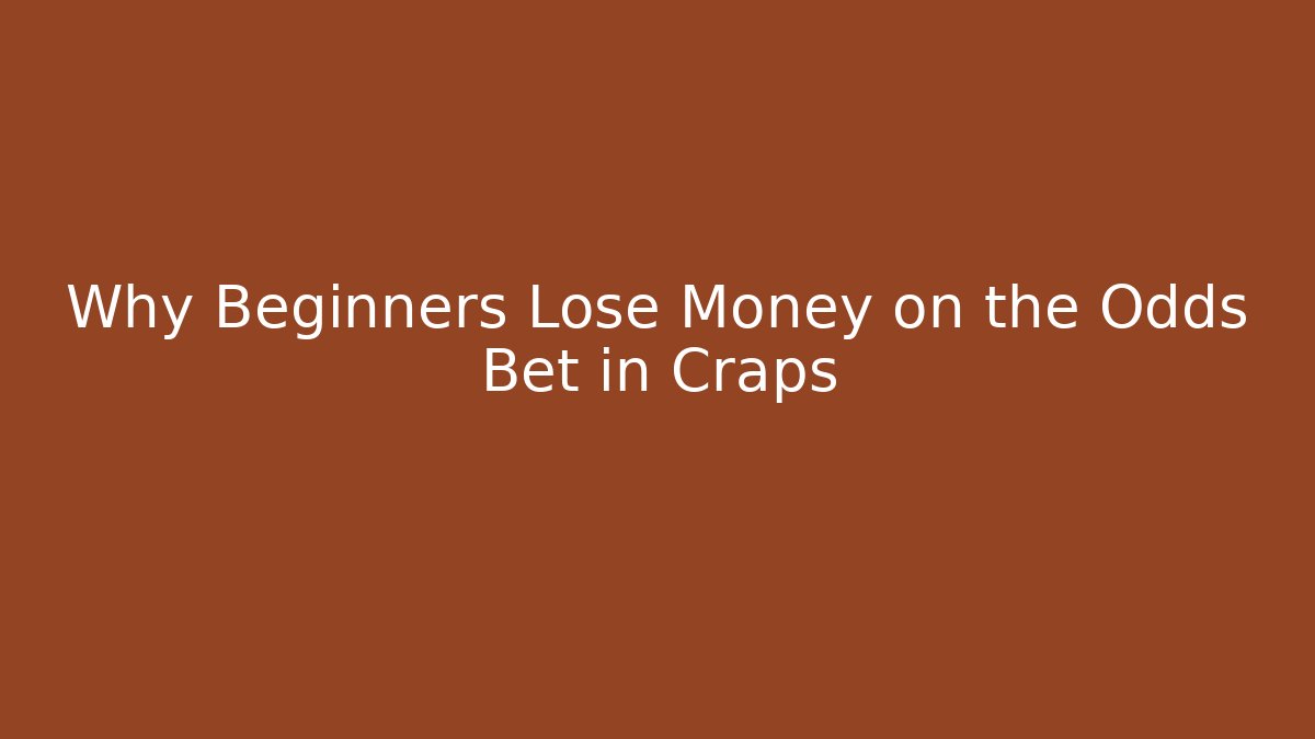 Why Beginners Lose Money on the Odds Bet in Craps
