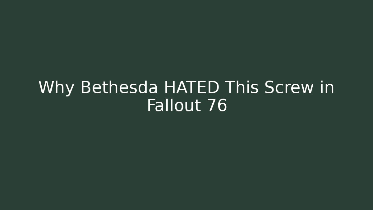 Why Bethesda HATED This Screw in Fallout 76 - Vintage E-Juice