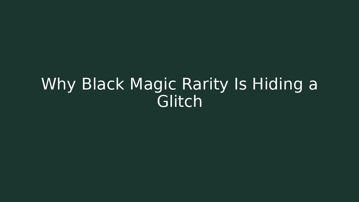 Why Black Magic Rarity Is Hiding a Glitch