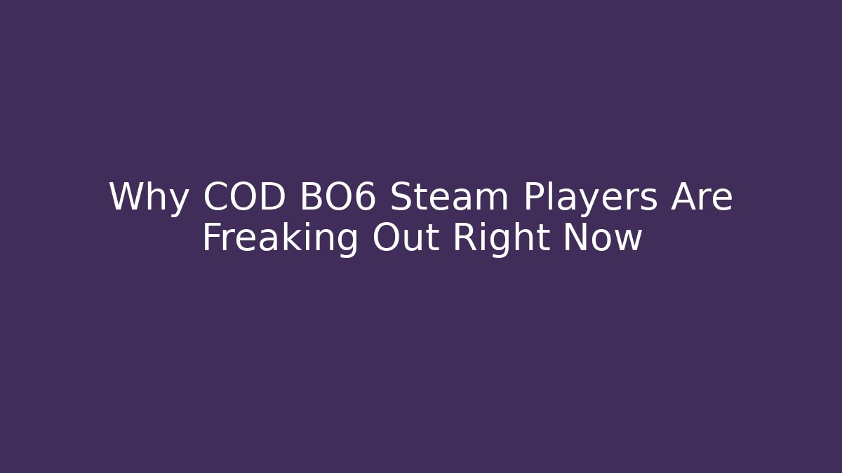 Why COD BO6 Steam Players Are Freaking Out Right Now