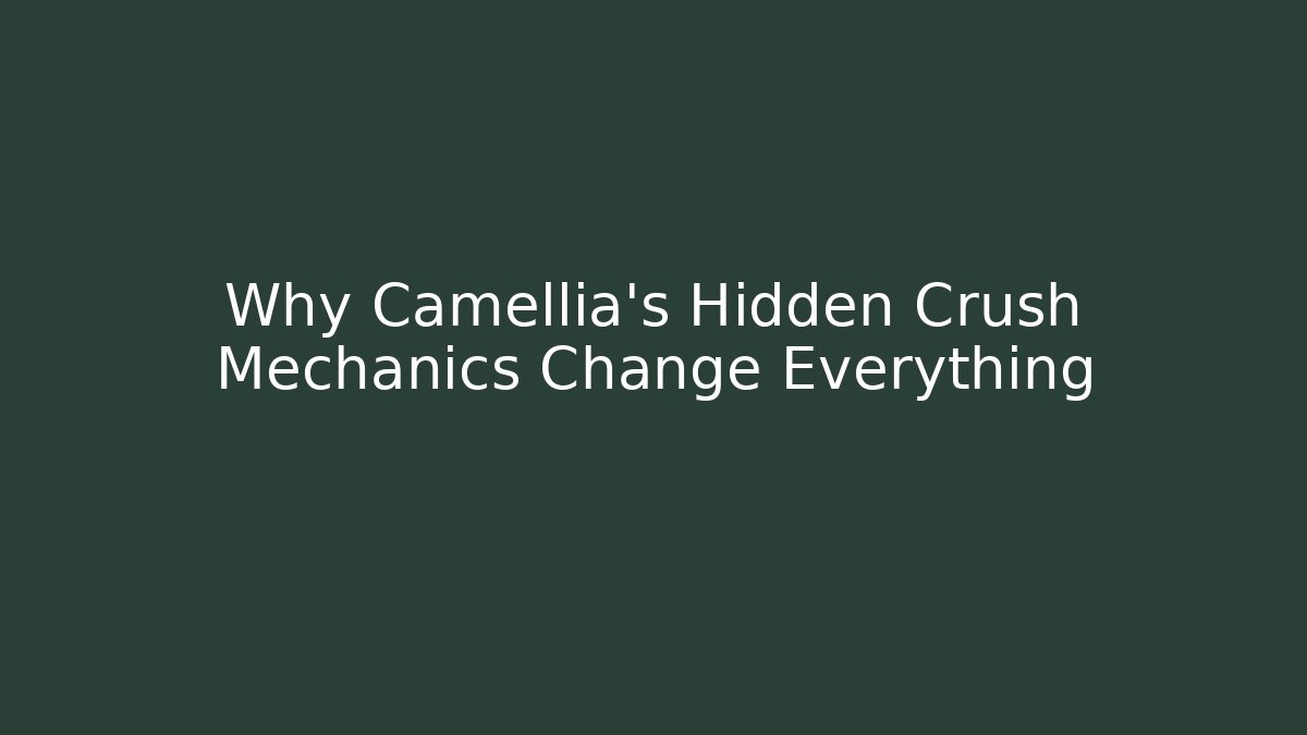 Why Camellia’s Hidden Crush Mechanics Change Everything