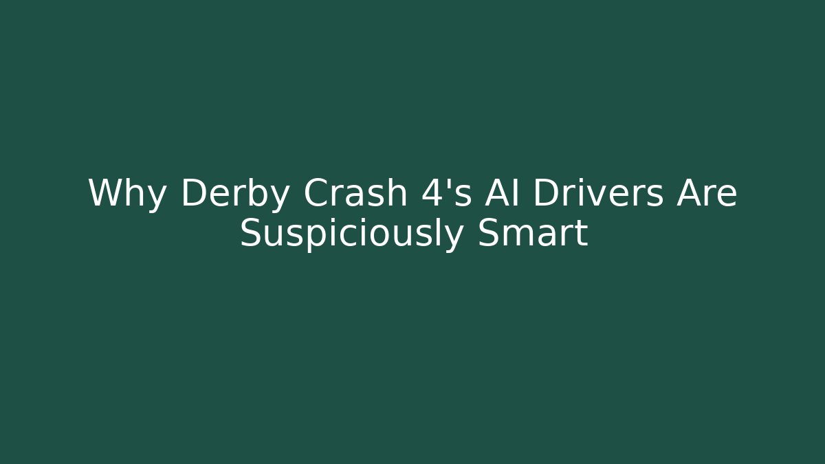 Why Derby Crash 4's AI Drivers Are Suspiciously Smart