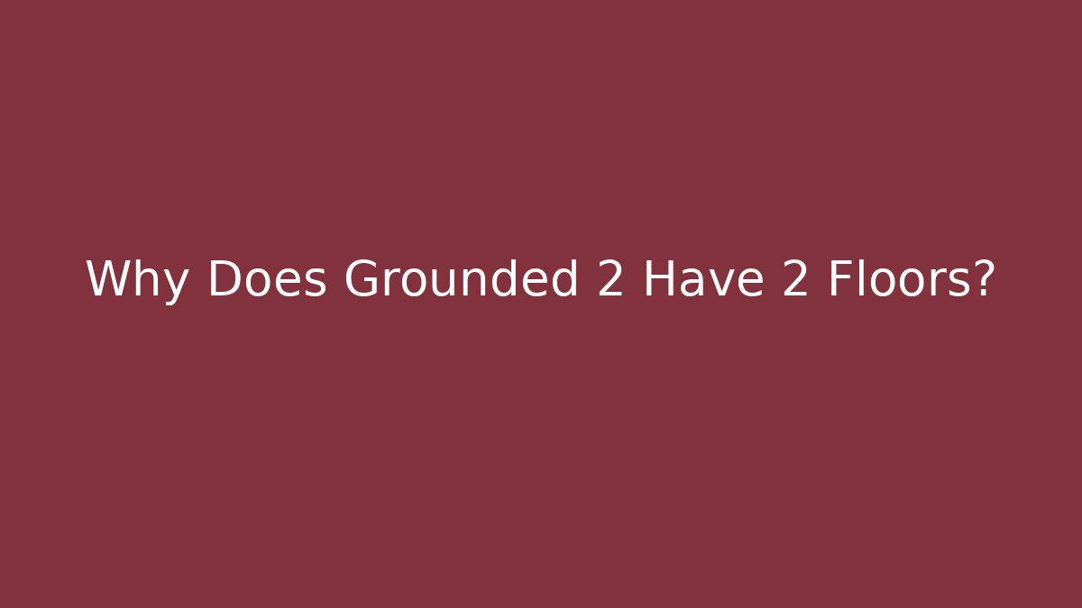 Why Does Grounded 2 Have 2 Floors?