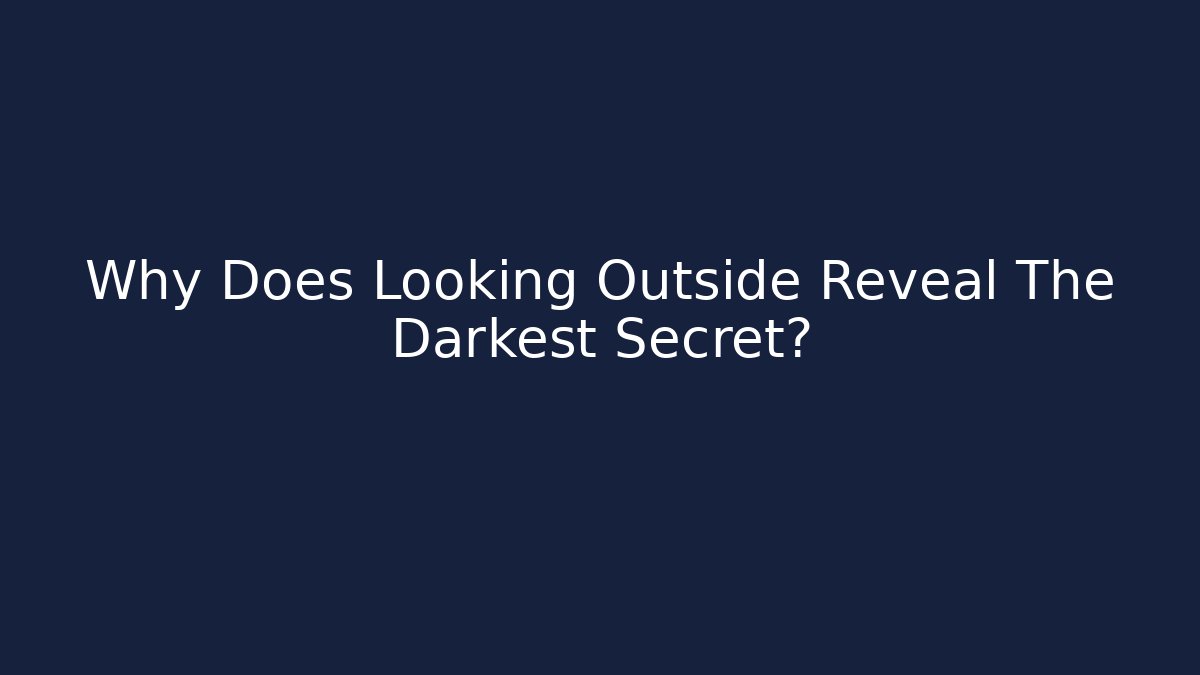 Why Does Looking Outside Reveal The Darkest Secret? - Vintage E-Juice