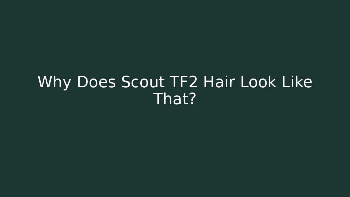 Why Does Scout TF2 Hair Look Like That?