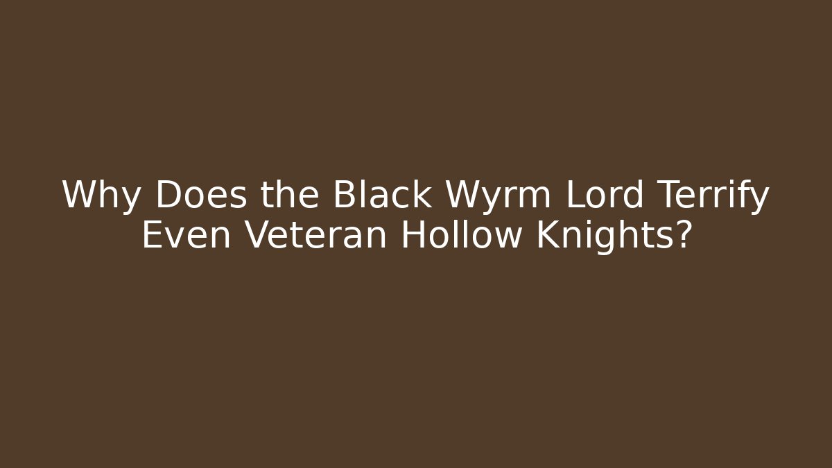 Why Does the Black Wyrm Lord Terrify Even Veteran Hollow Knights?