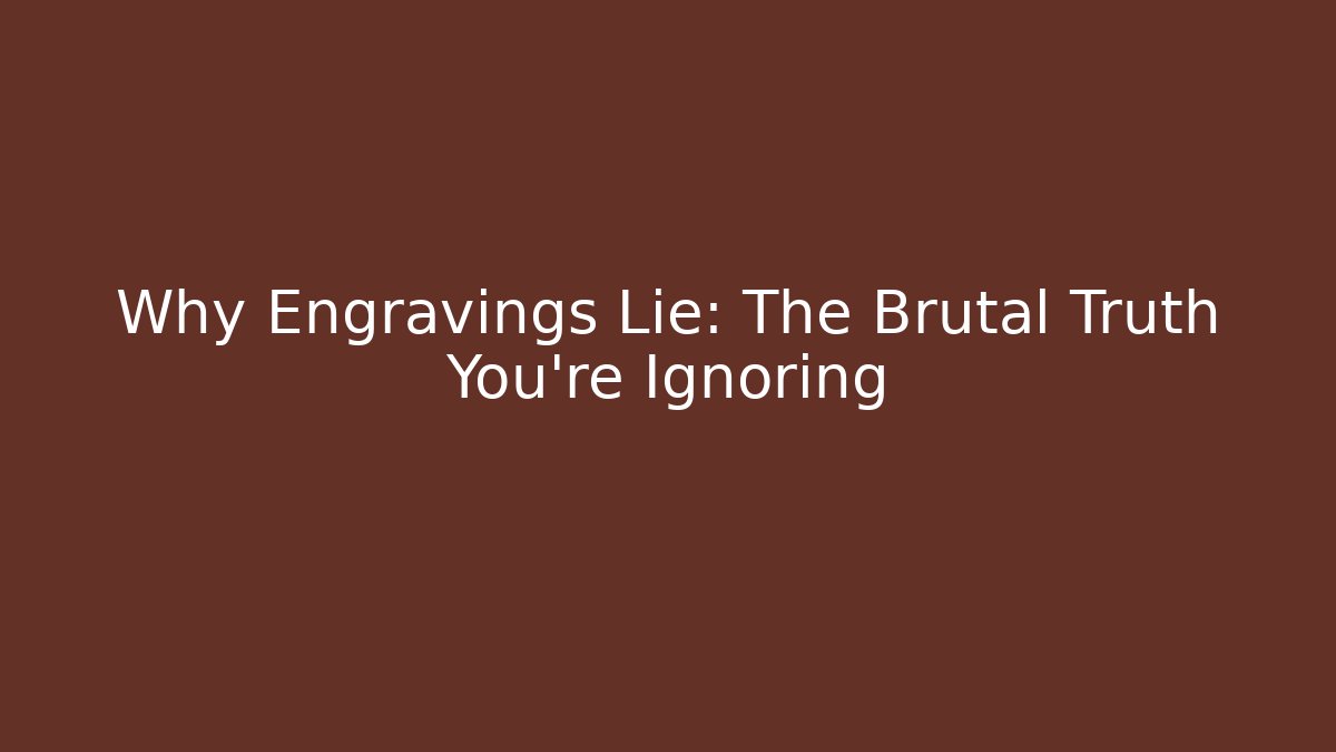 Why Engravings Lie: The Brutal Truth You’re Ignoring