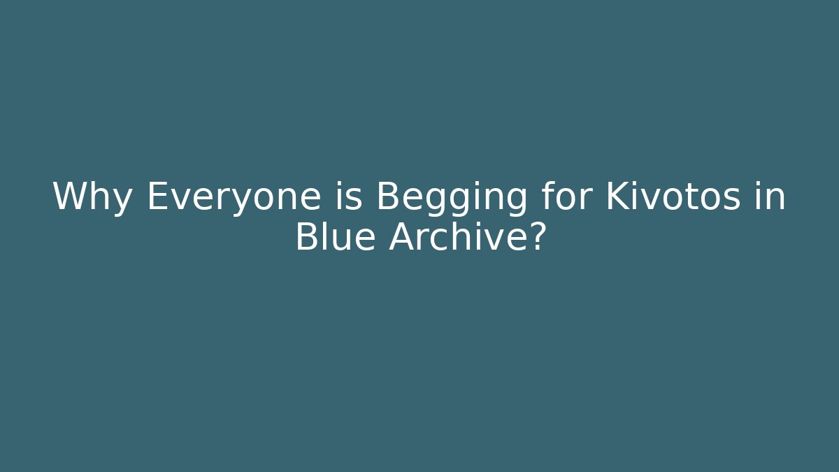 Why Everyone is Begging for Kivotos in Blue Archive?