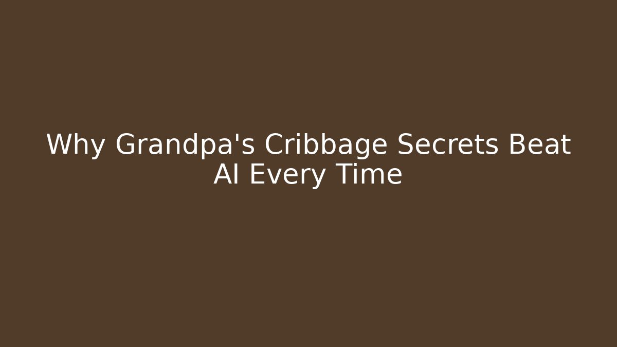Why Grandpa’s Cribbage Secrets Beat AI Every Time