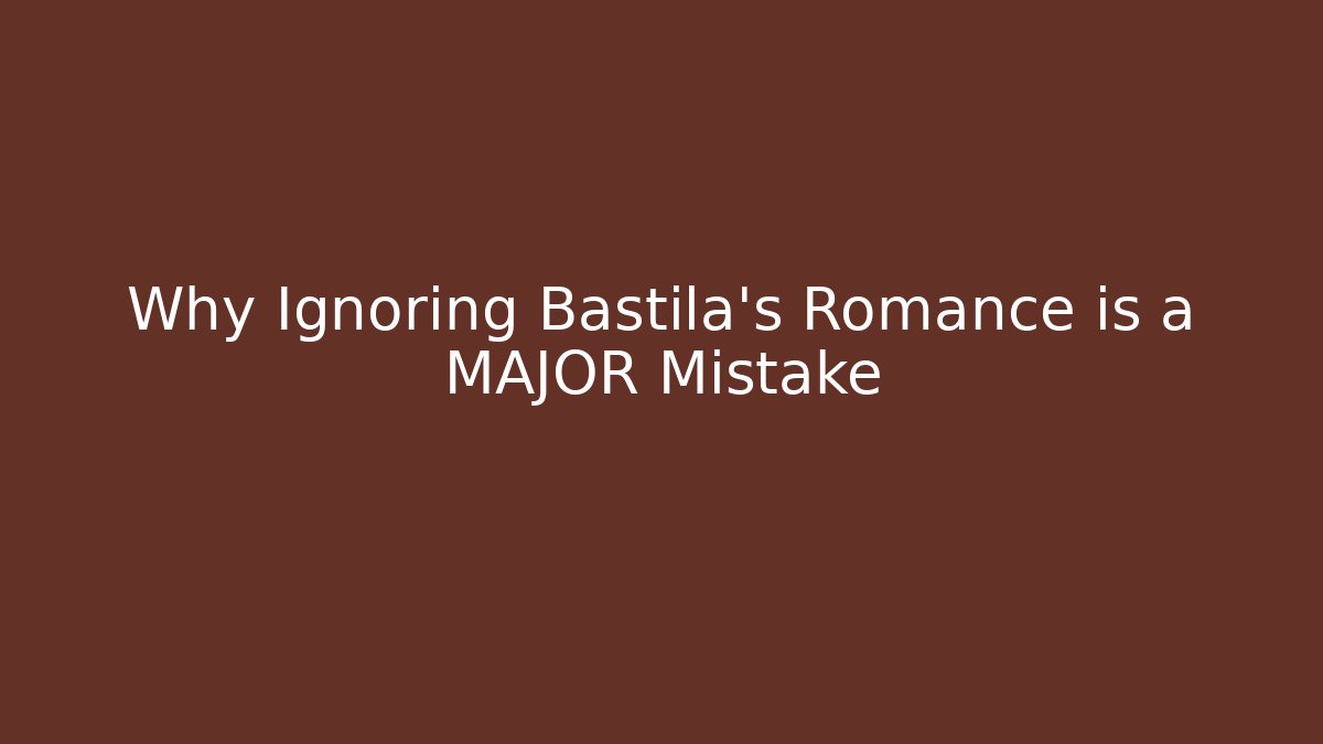 Why Ignoring Bastila's Romance is a MAJOR Mistake