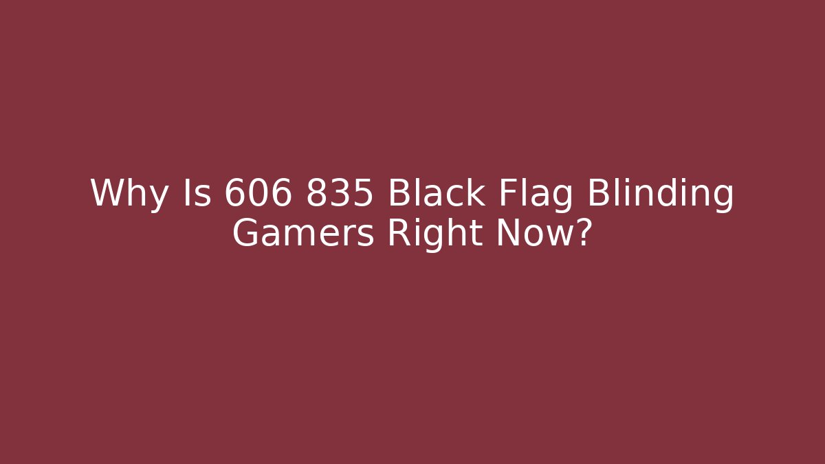 Why Is 606 835 Black Flag Blinding Gamers Right Now?