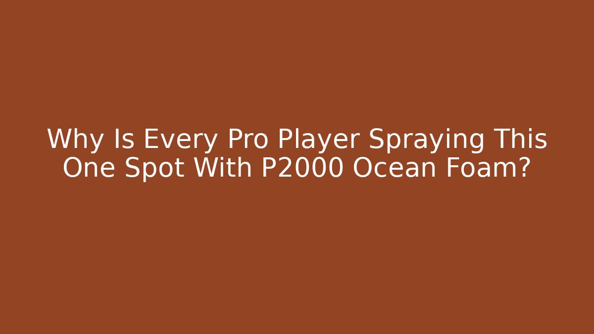 Why Is Every Pro Player Spraying This One Spot With P2000 Ocean Foam?