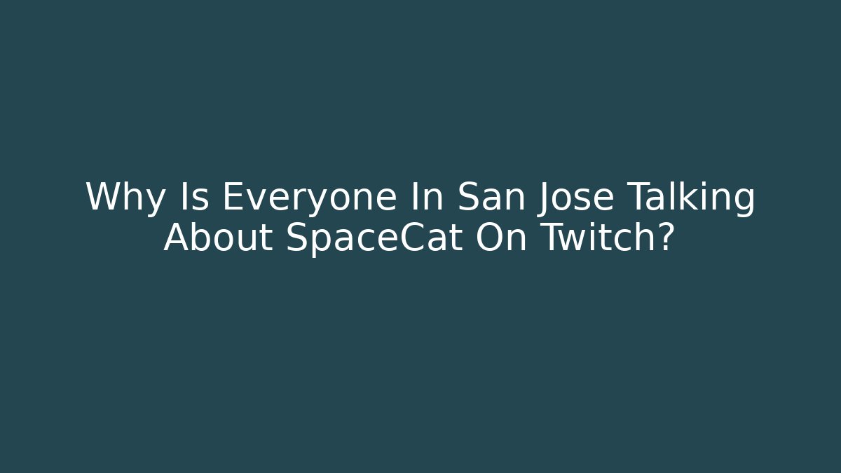 Why Is Everyone In San Jose Talking About SpaceCat On Twitch?