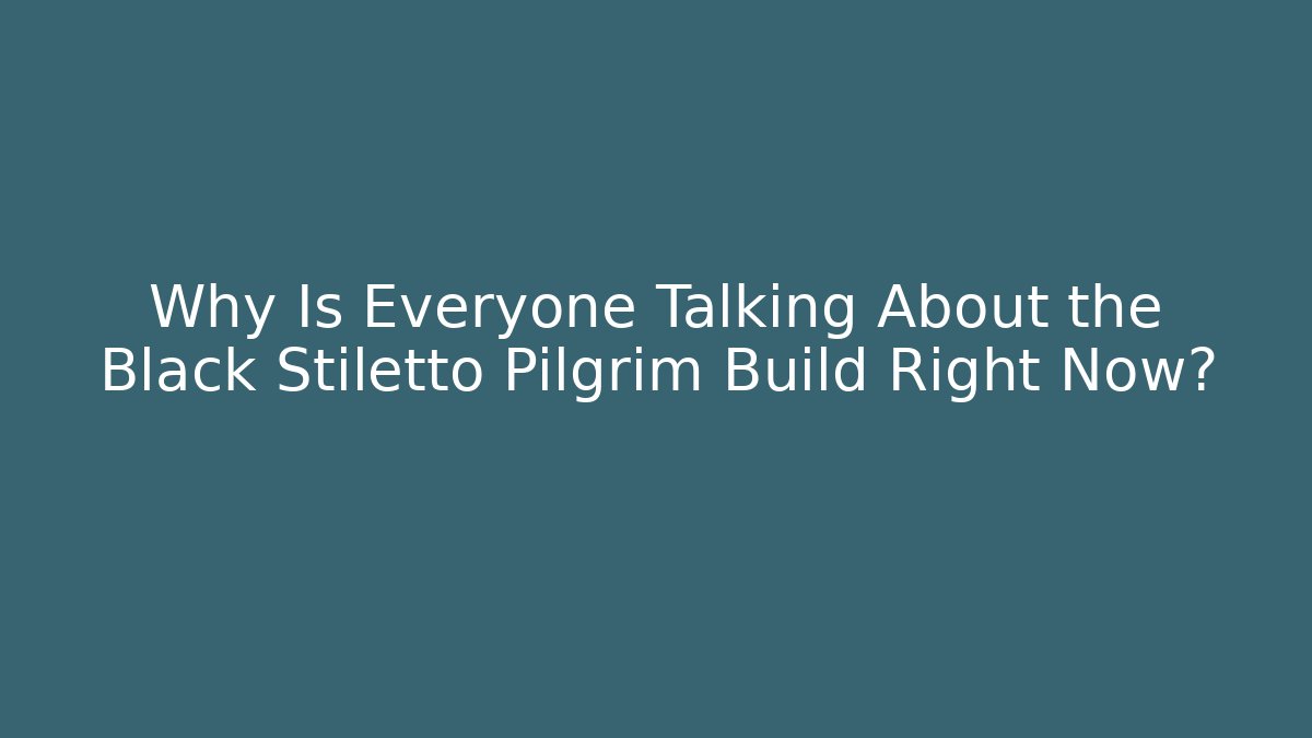 Why Is Everyone Talking About the Black Stiletto Pilgrim Build Right Now?