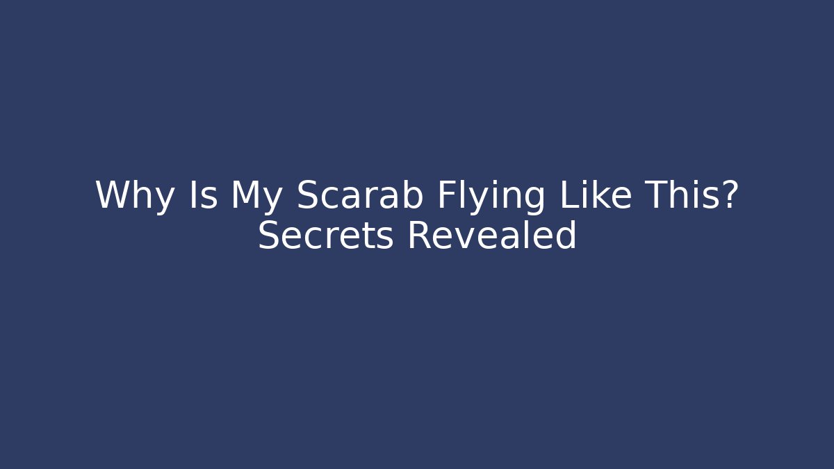 Why Is My Scarab Flying Like This? Secrets Revealed
