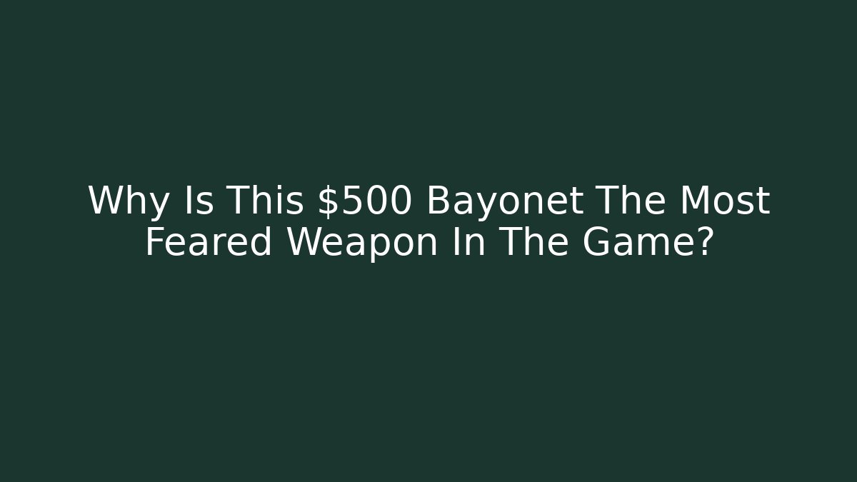 Why Is This $500 Bayonet The Most Feared Weapon In The Game?