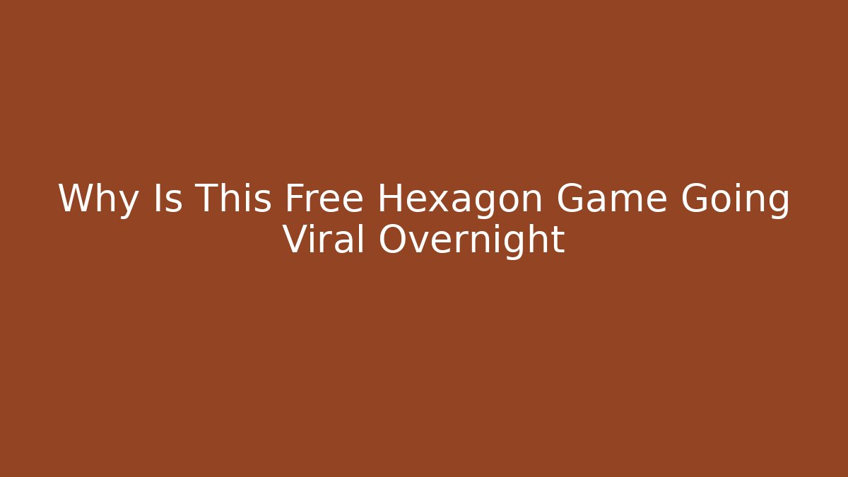 Why Is This Free Hexagon Game Going Viral Overnight