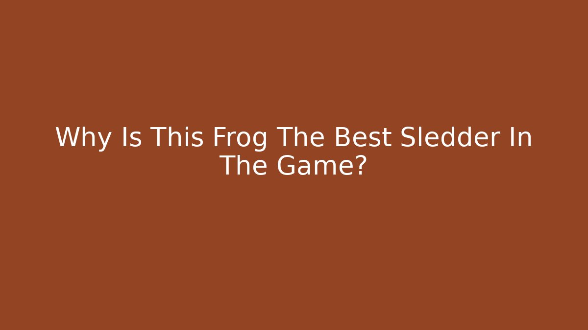 Why Is This Frog The Best Sledder In The Game?
