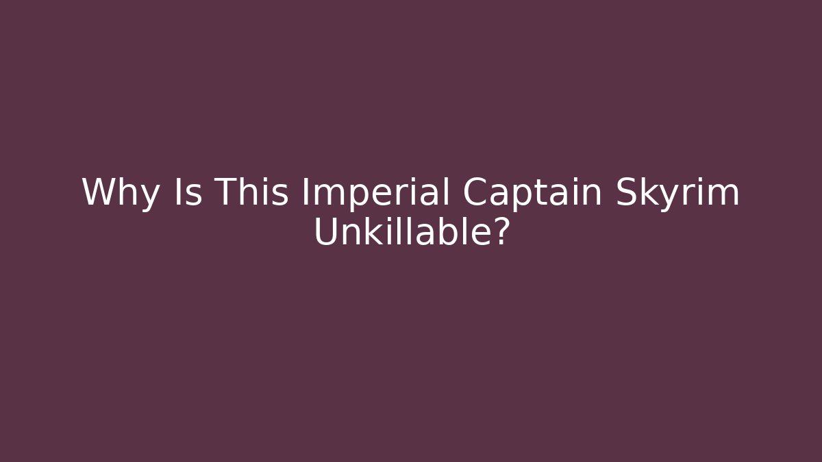 Why Is This Imperial Captain Skyrim Unkillable? - Vintage E-Juice