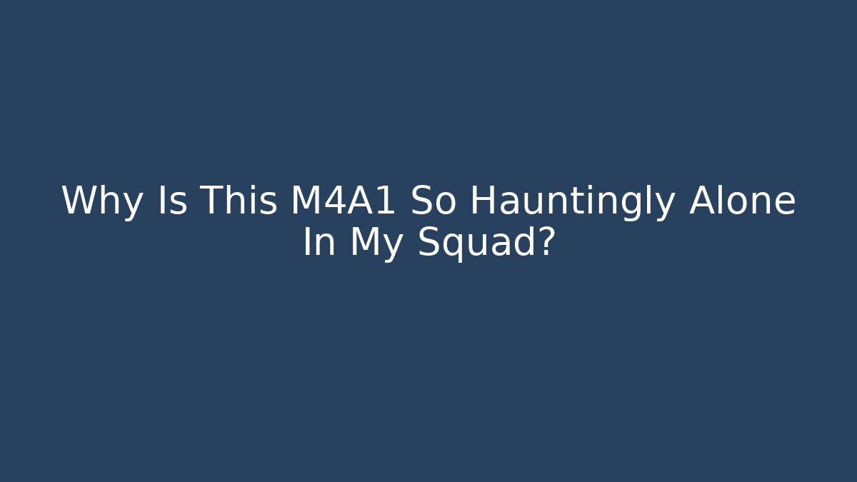Why Is This M4A1 So Hauntingly Alone In My Squad?