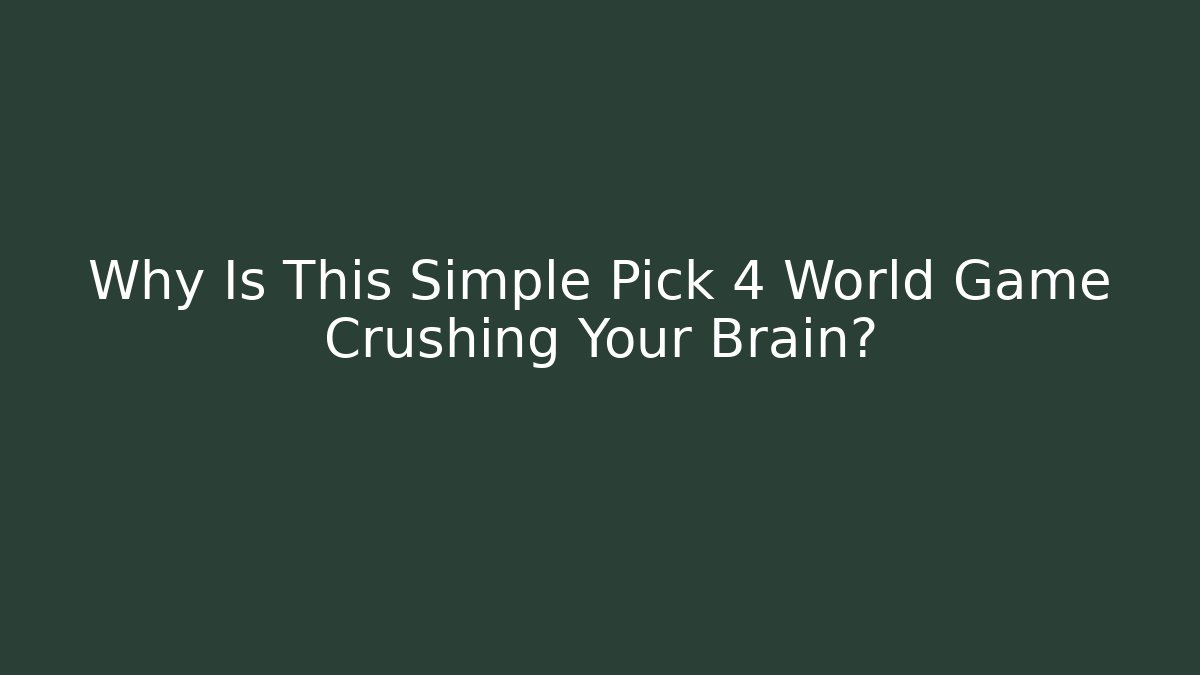 pick 4 world tic tac toe