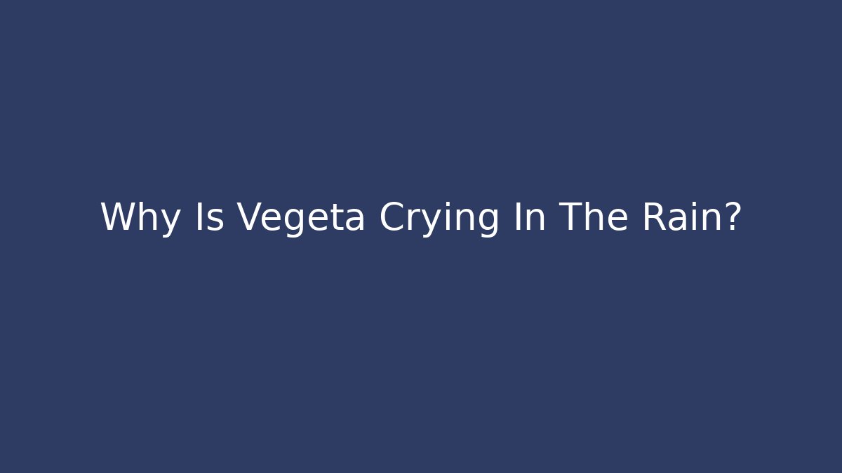 Why Is Vegeta Crying In The Rain?
