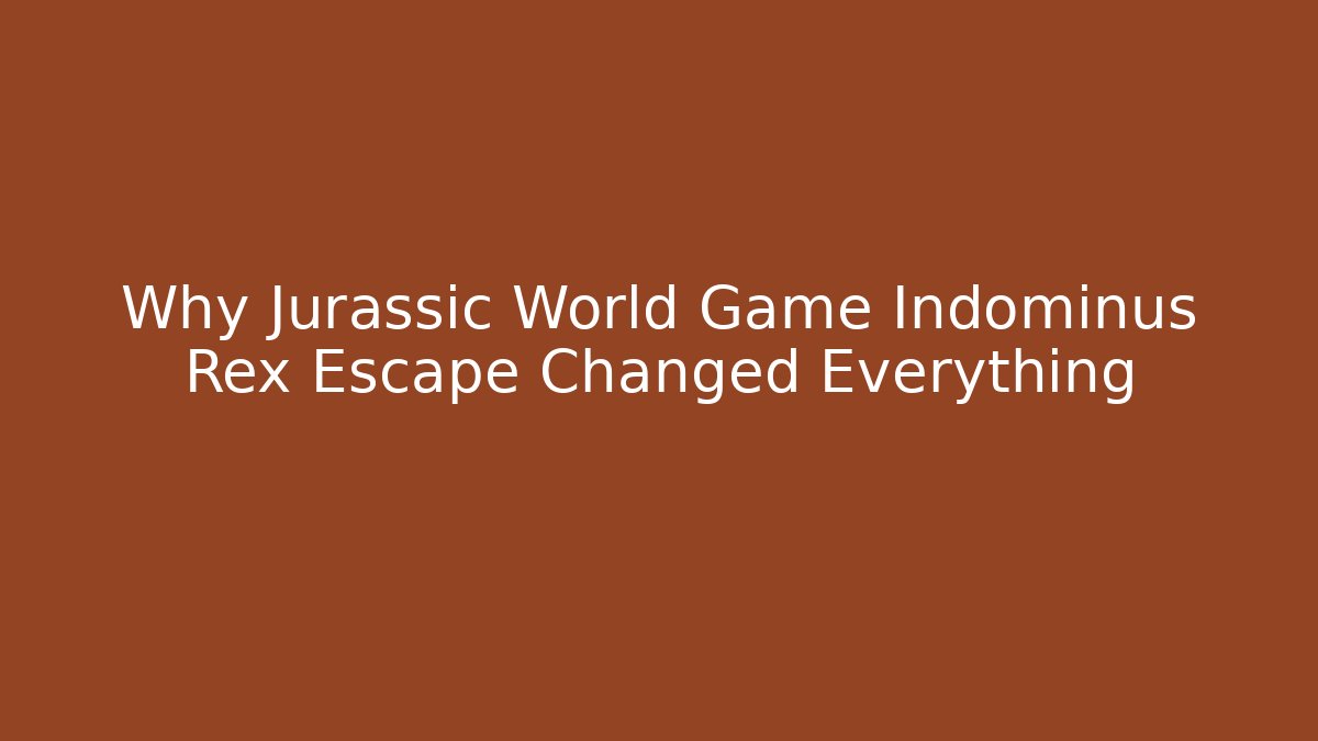 Why Jurassic World Game Indominus Rex Escape Changed Everything