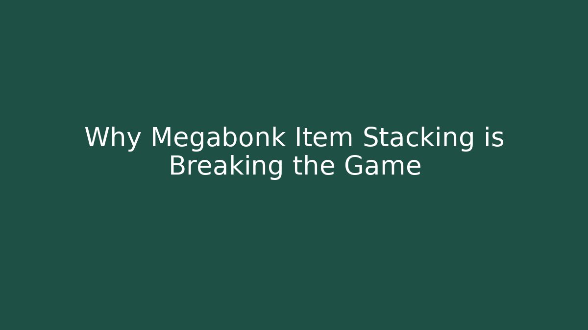 Why Megabonk Item Stacking is Breaking the Game