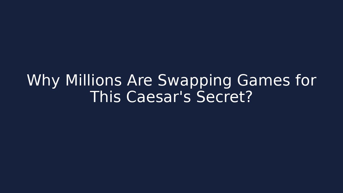 Why Millions Are Swapping Games for This Caesar's Secret? - Vintage E-Juice