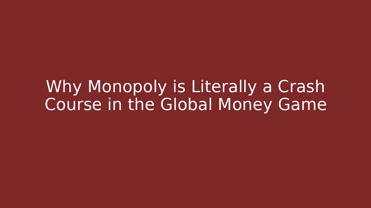 Why Monopoly is Literally a Crash Course in the Global Money Game
