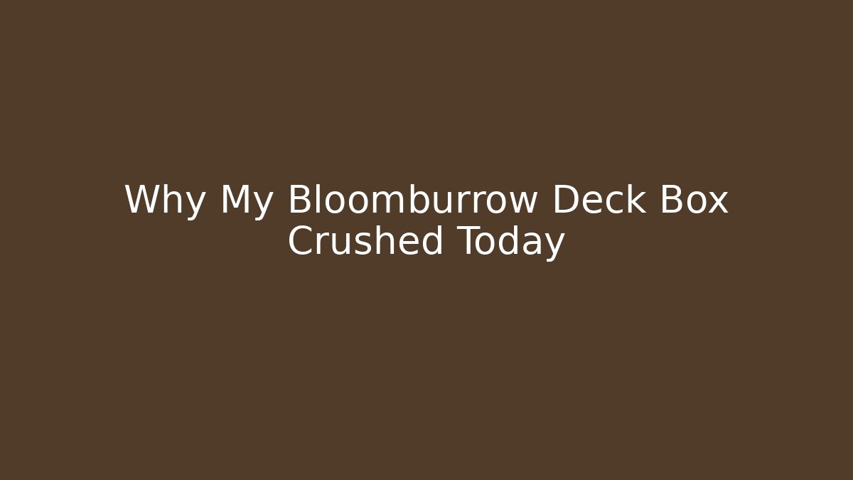 Why My Bloomburrow Deck Box Crushed Today
