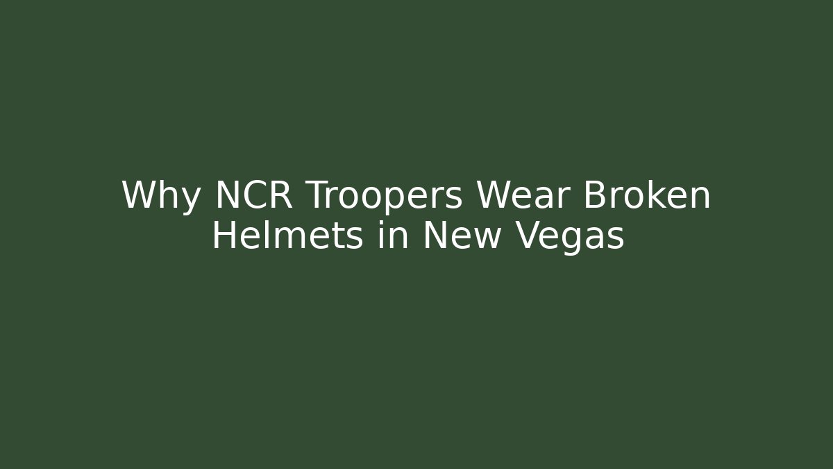 Why NCR Troopers Wear Broken Helmets in New Vegas