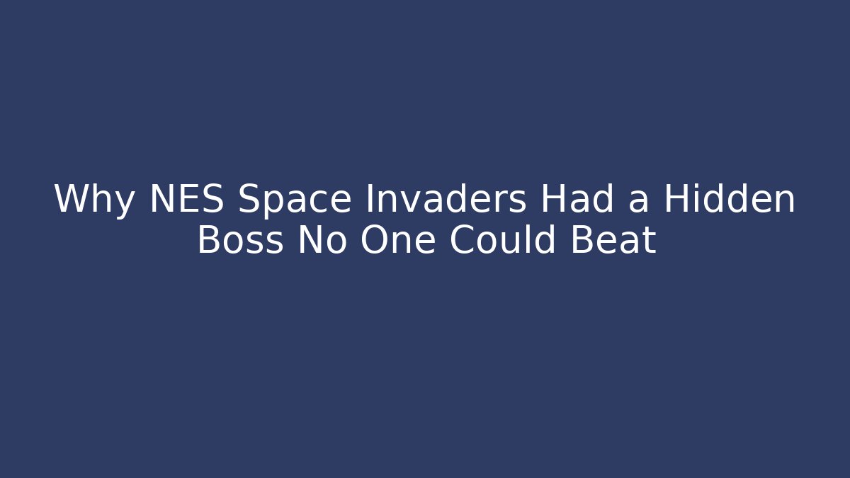 Why NES Space Invaders Had a Hidden Boss No One Could Beat
