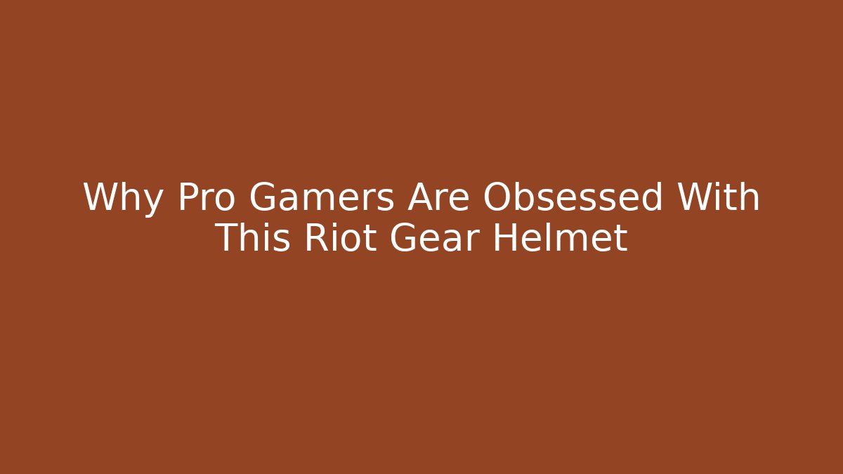 Why Pro Gamers Are Obsessed With This Riot Gear Helmet