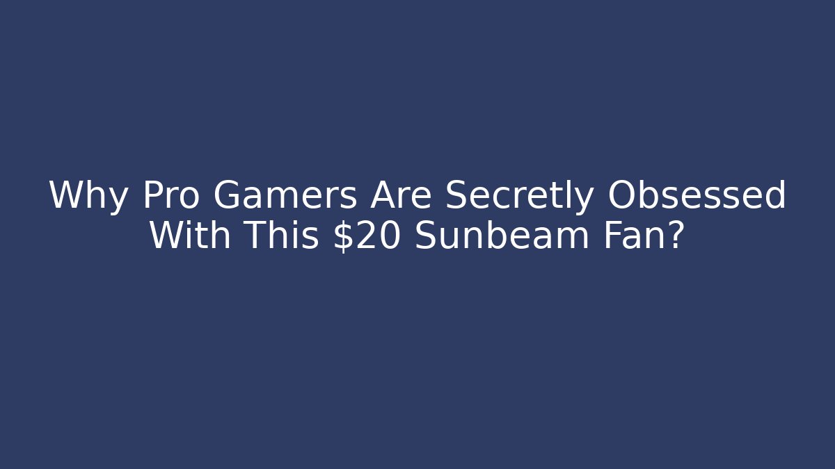 Why Pro Gamers Are Secretly Obsessed With This $20 Sunbeam Fan?
